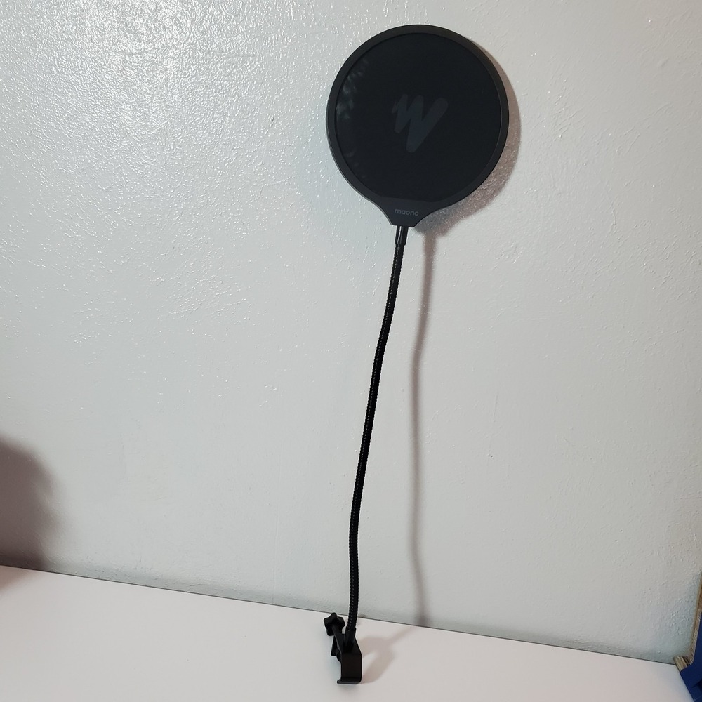 Maono Microphone Pop Filter w/ Adjustable Gooseneck Desk Clamp Black